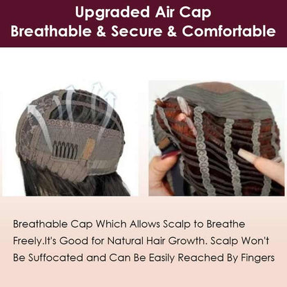 Air Cap-Breathable Straight HD Transparent Lace Front Glueless Wig - KEITHWEAR.COM