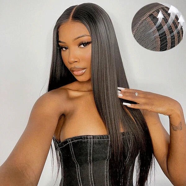 Air Cap-Breathable Straight HD Transparent Lace Front Glueless Wig - KEITHWEAR.COM