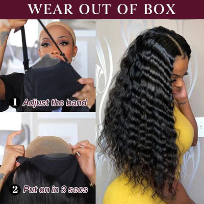 Wear And Go-Glueless Loose Deep Wave Pre-Cut HD Lace Closure Human Hair Wigs - KEITHWEAR.COM