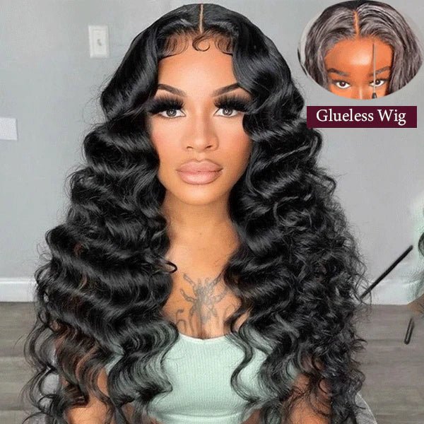 Wear And Go-Glueless Loose Deep Wave Pre-Cut HD Lace Closure Human Hair Wigs - KEITHWEAR.COM